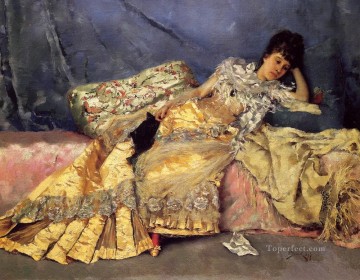 Lady On A Pink Divan 女性 ジュリアス・ルブラン・スチュワート Oil Paintings